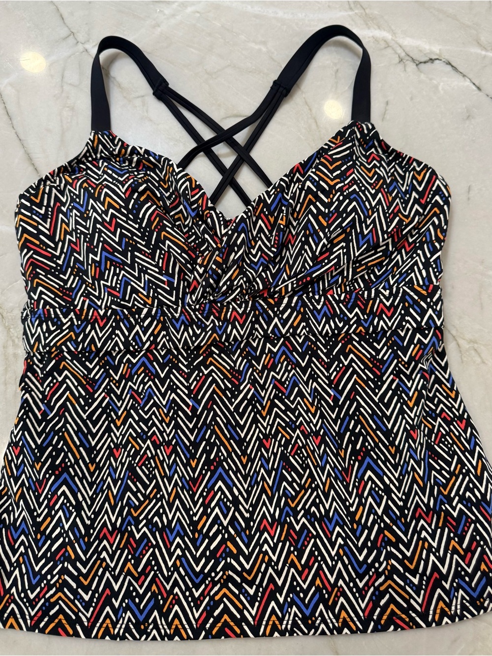 Title Nine Underwire Tankini Top Bodega Size 38DD #0053 EUC Swim Top